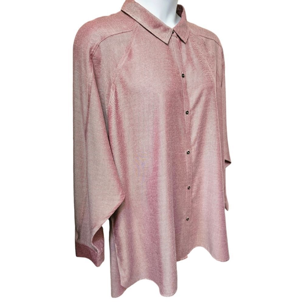 WESTBOUND Women's Plus Size Mauve Super soft Long Sleeve Button - Up Shirt 3X - Picture 6 of 12